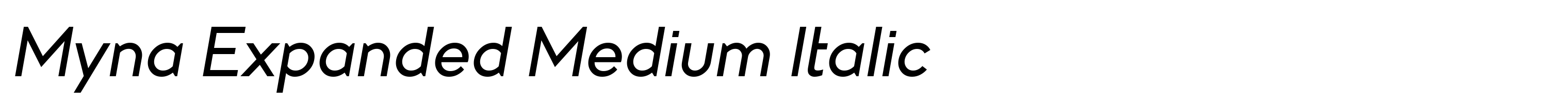 Myna Expanded Medium Italic